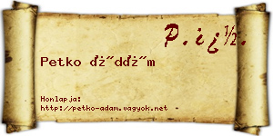 Petko Ádám névjegykártya